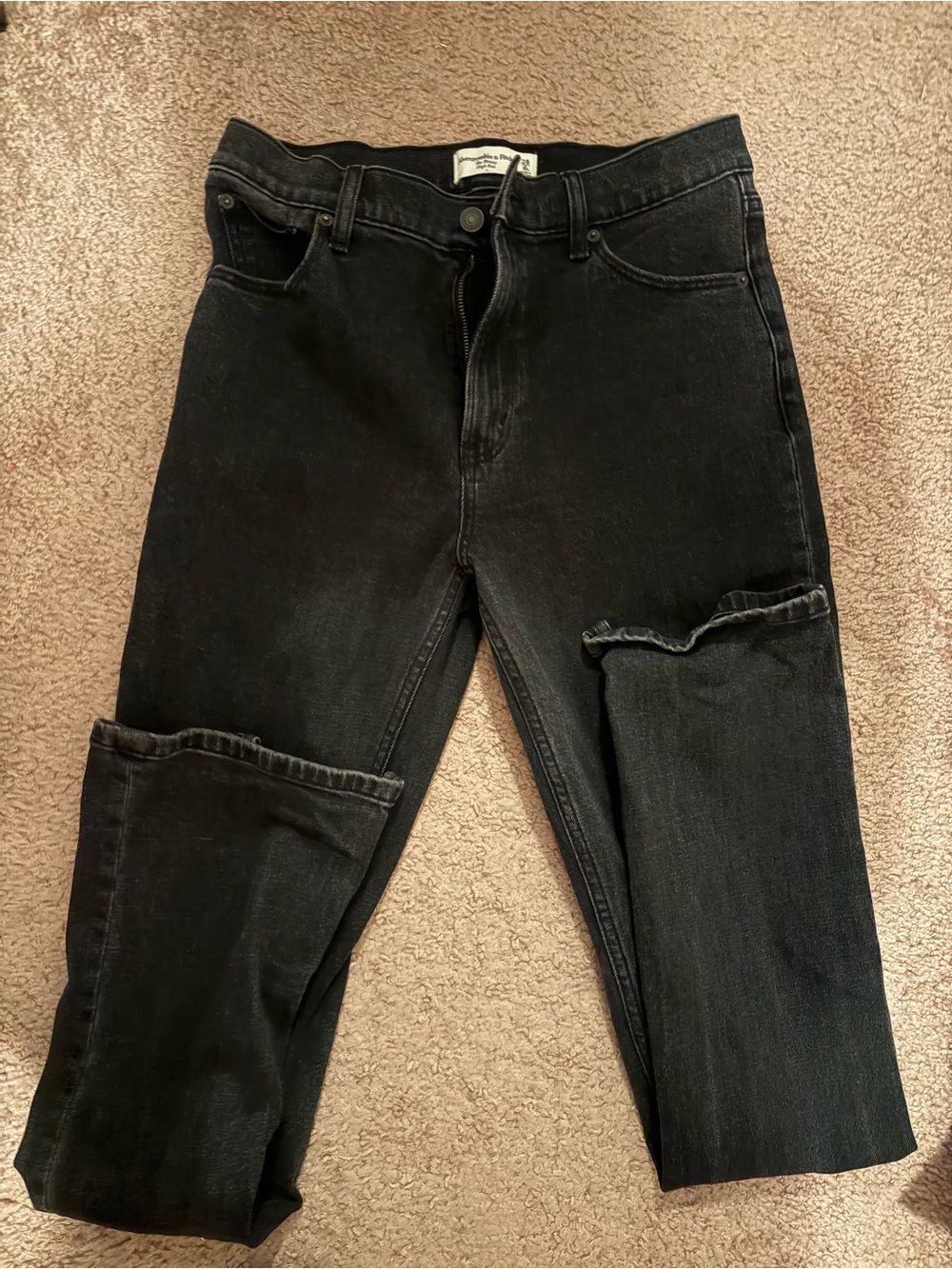 Abercrombie & Fitch women’s Slim Black Jeans with small flare